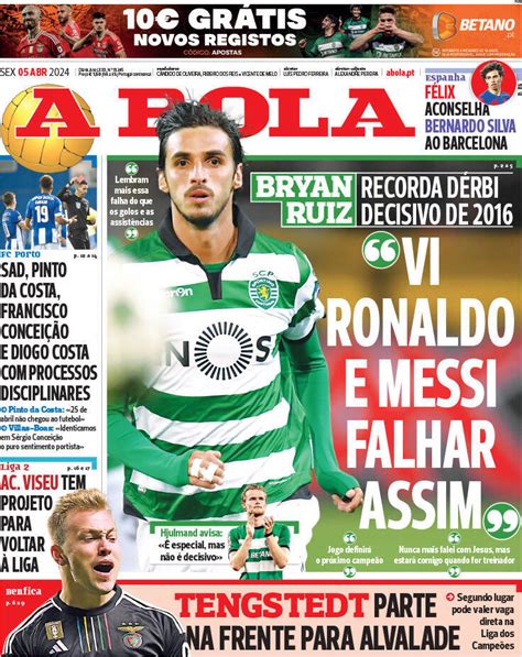 Capa Jornal A Bola Abril Capasjornais Pt