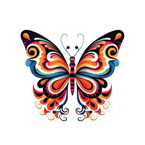 Premium AI Image Brightly Colored Butterfly With Swirls And Swirly