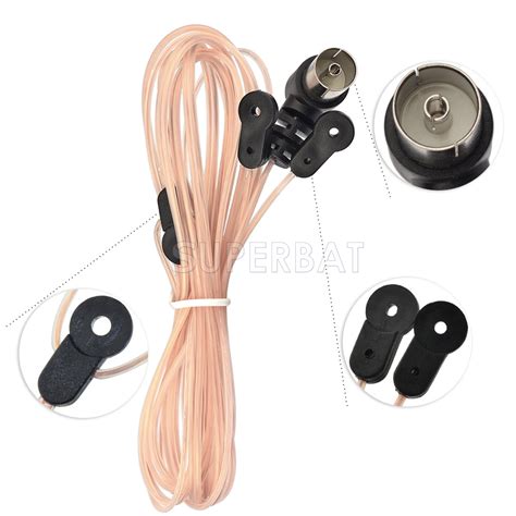 Indoor FM Dipole Antenna T Type 75 Ohm Female Pal Connector And AM Loop