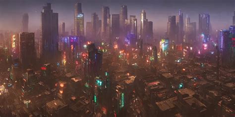 Los Angeles As Cyberpunk City Painted By Craig Stable Diffusion