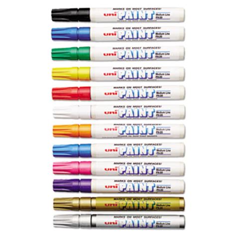 Uni Paint Markers 63631 Assorted Medium Point Markers 12pack