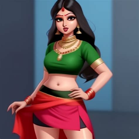 Ai Photo Hot Animated Desi Woman Inskirt