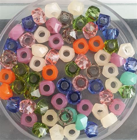 Mix Acryl Kralen Met Groot Gat Rondel Facet Geslepen Ca 8x14mm