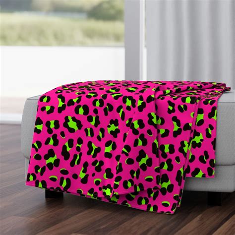 Large Scale 80s Neon Pink And Throw Blanket Spoonflower