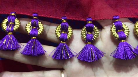 Silk Saree Kuchu Design Using Ring Beads How To Make Saree Tassels