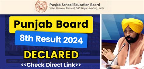 Pseb Punjab Board 8th Results 2024 Link Active Download Results Direct