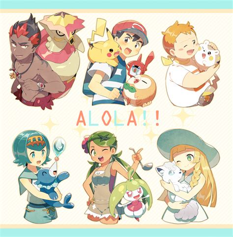 Safebooru 3boys 3girls Alola Form Alolan Vulpix Backpack Bag Baseball Cap Black Hair Blonde