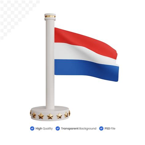 Bandeira Nacional Da Holanda De Renderiza O D Isolada Psd Premium