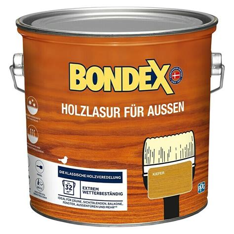 Bondex Holzlasur für Außen Kiefer Seidenmatt 2 5 l