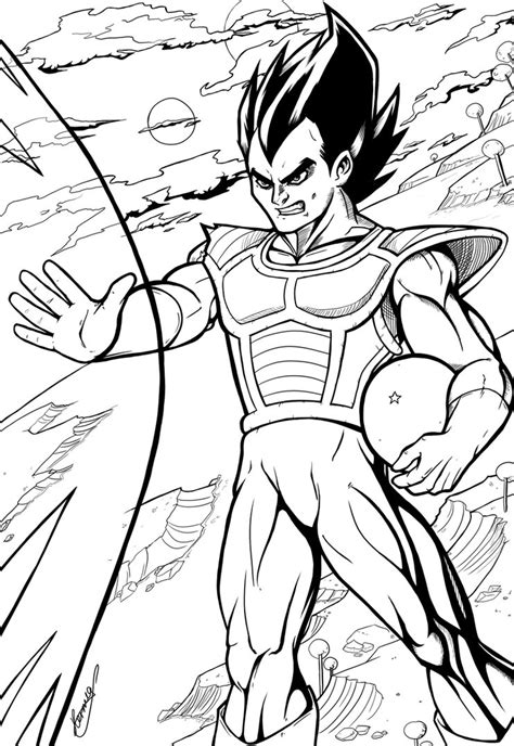 Vegeta Coloriage Vegeta De Dragon Ball Z à Imprimer