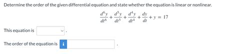 Solved Determine The Order Of The Given Differential