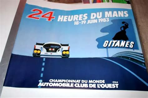 Affiche Ancienne Heures Du Mans Gitanes Sport Car Poster Course