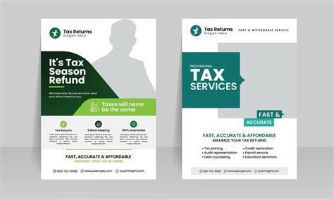 Business Tax Refund Flyer Template With Tax Service Poster Leaflet