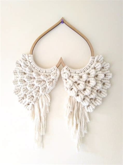 Macrame Angel Wings Wall Hanging Etsy