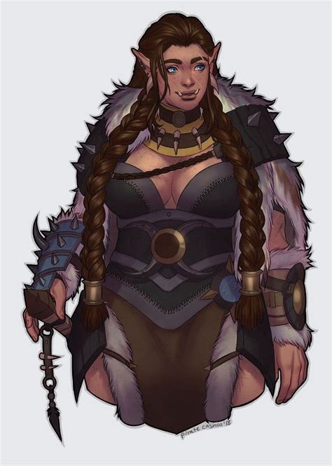 Half Orc Bit Elfy Female Fighter Warrior Character Inspiration For Dnd Pathfinder Female