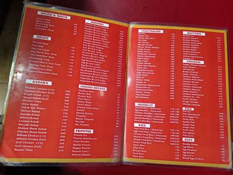 Menu At Hyderabad Biryani House Ooty Hill Bunk Junction