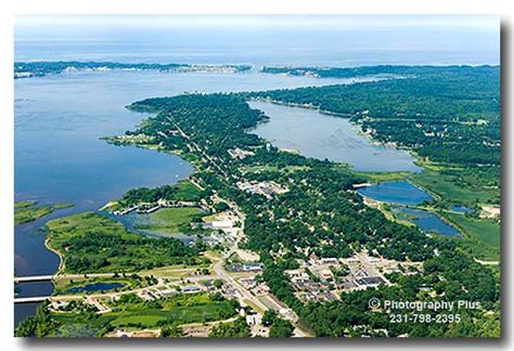 Aerial Photo Of North Muskegon Michigan Viewed From East To West Over