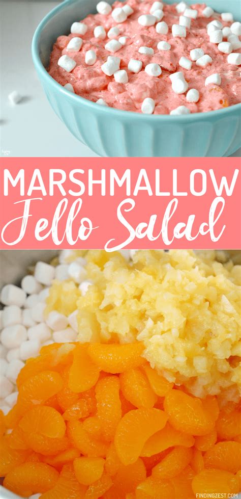 Marshmallow Jello Salad with Cool Whip - Finding Zest