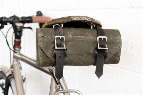 Bike Tool Roll Waxed Canvas Saddle Bag Bicycle Mechanic Tool Kit