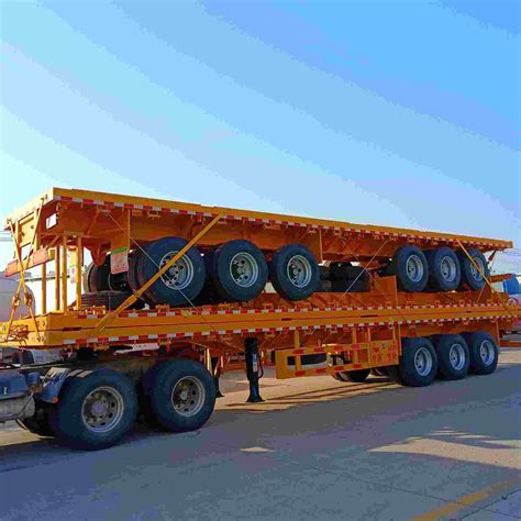 3 Axles 40FT Container Transport Platform Flatbed Semi Trailer China