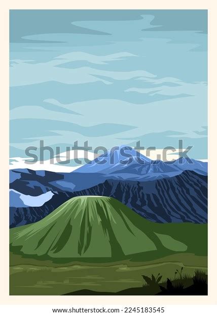 Illustration View Mount Bromo Indonesia Good Stock Vector Royalty Free