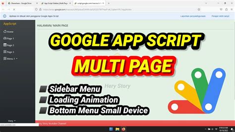 App Script Multiple Page Google App Script Youtube