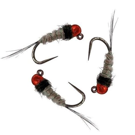 6 Pc Red Headed Squirrel Frenchie Size 14 Euro Nymph Fly Fishing Trout