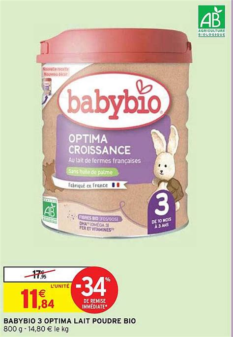 Promo Babybio Optima Lait Poudre Bio Chez Intermarch Icatalogue Fr