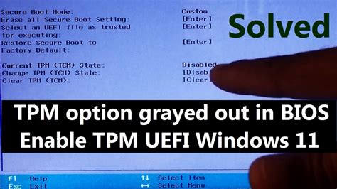 How To Fix Tpm Grayed Out In Bios Enable Tpm Windows Youtube