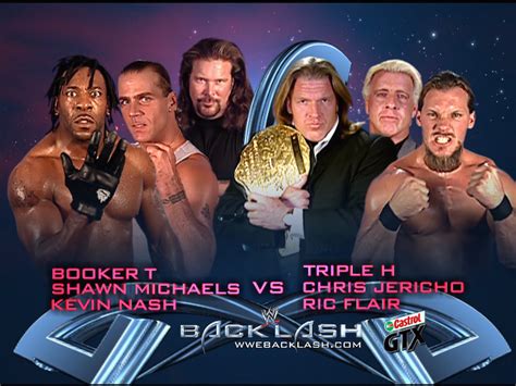 Backlash 2003 Booker T Shawn Michaels And Kevin Nash Vs Triple H