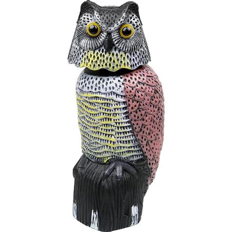 Owl Decoy To Scare Birds Away Scarecrow Fake Owl With Rotating Head