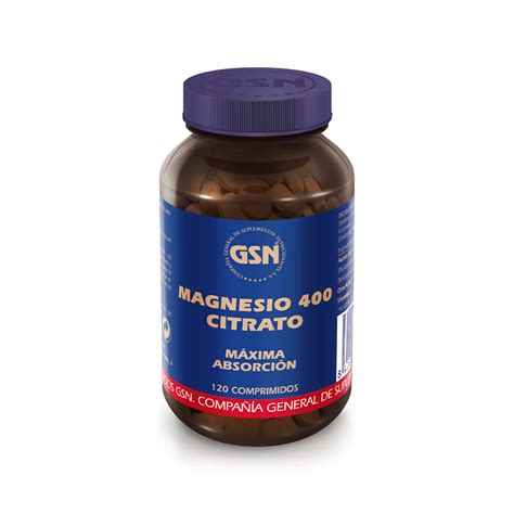 Citrato Magnesio 400 Mg 120 Comprimidos Gsn — Dietética Eguzkilore