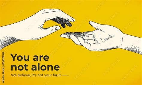 Hand Drawn Helping Hand Vector Illustration On Yellow Background Victim Blaming As Social