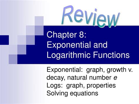 PPT Chapter 8 Exponential And Logarithmic Functions PowerPoint