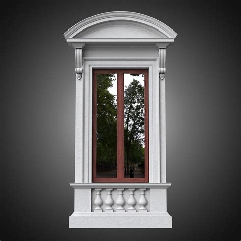 Classical Window With Pedestal And Curved Pediment 3d Model Cgtrader