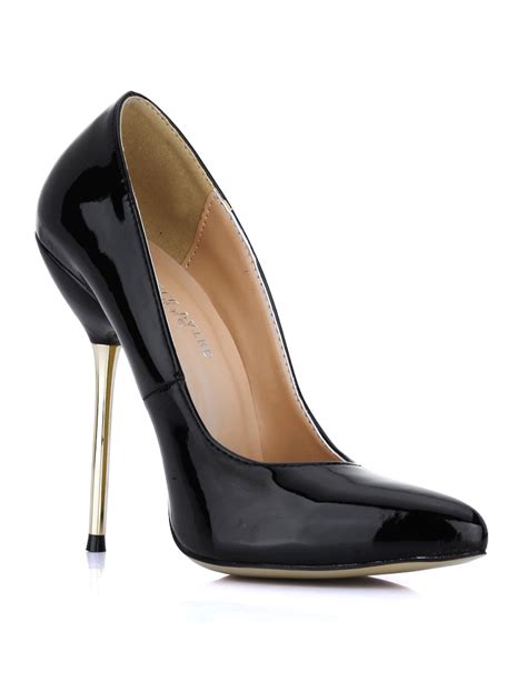 Sexy Black Pointed Toe Stiletto Heel Patent Leather Woman S High Heels