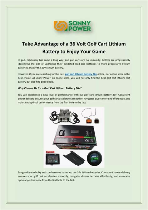 Ppt Take Advantage Of A Volt Golf Cart Lithium Battery To Enjoy