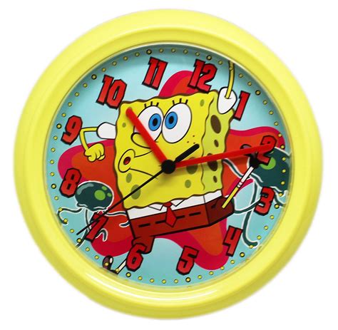 Spongebob Squarepants Star And Jellyfish Background Kids Wall Clock