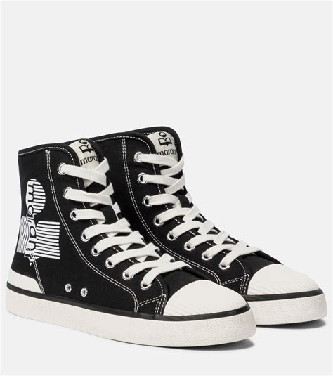 Isabel Marant Benkeen Canvas High Top Sneakers Isabel Marant