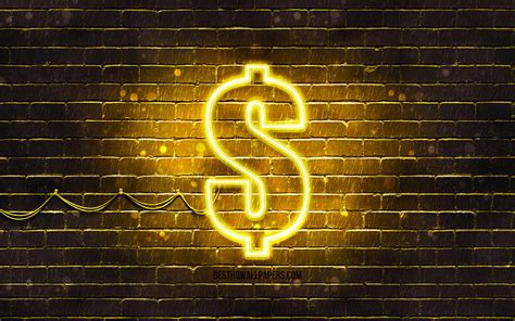 1366x768px 720p Free Download Dollar Yellow Sign Yellow Brickwall