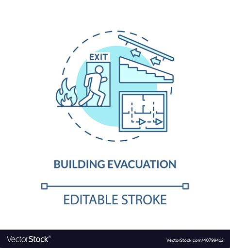 Building Evacuation Turquoise Concept Icon Vector Image