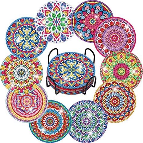 Diamond Painting Art Coasters Kits Pieces Mandala Diamond Painting