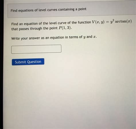 Solved Find Equations Of Level Curves Containing A Point