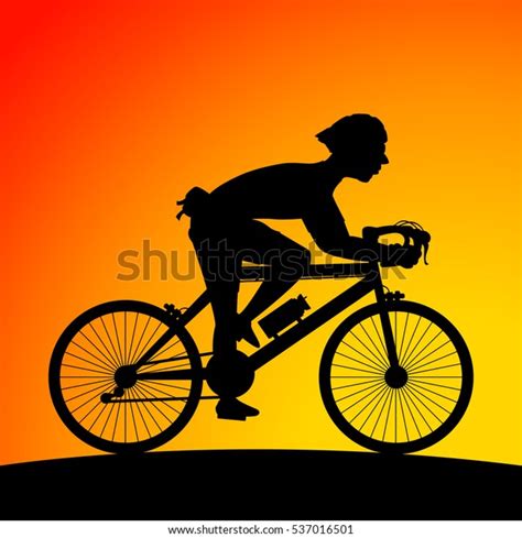 Male Bicyclist Riding Bicycle Isolated Against Stock Vector Royalty