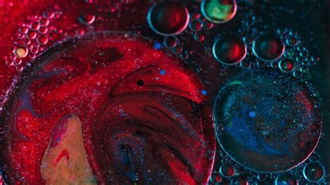 Premium Photo Colorful Liquid Background Ink Bubbles Blend Round