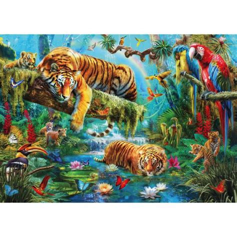 Puzzle 2000 pièces Idylle de Tigres Ks Games Rue des Puzzles