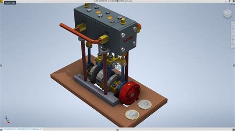 Autodesk Inventor Maqueta De Un Motor De Vapor Vertical De Cilindros