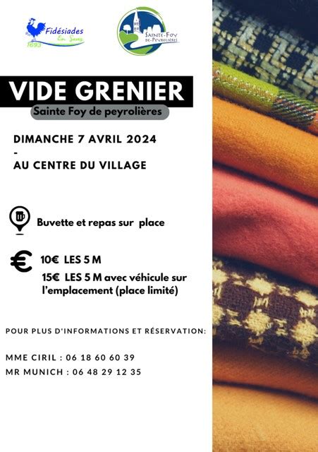 Fidésiades en Savès Vide Grenier Mairie de Sainte Foy de Peyrolières