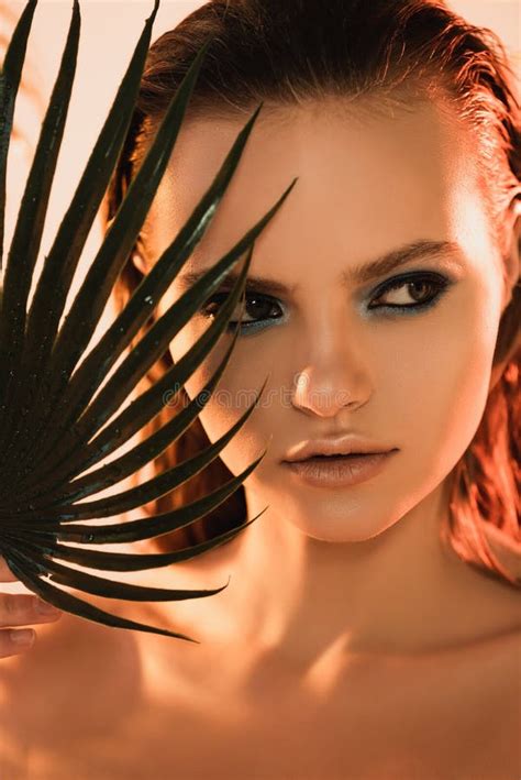 Surprised And Naked Woman Touching Face Stock Image Image Of Attractive European
