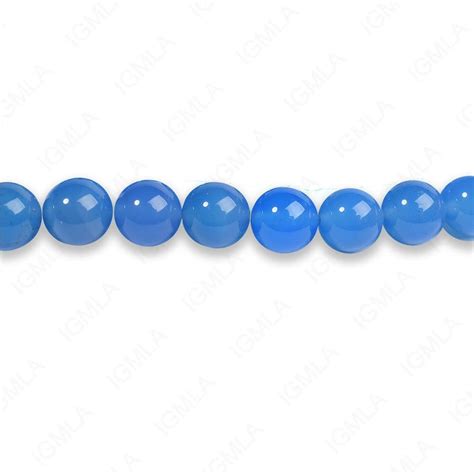 8mm Blue Agate Round Beads Igm